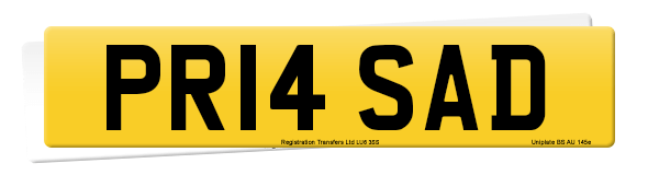 Registration number PR14 SAD